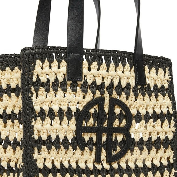 Anine Bing Small Rio Tote in Black / Tan - Picture 6 of 8
